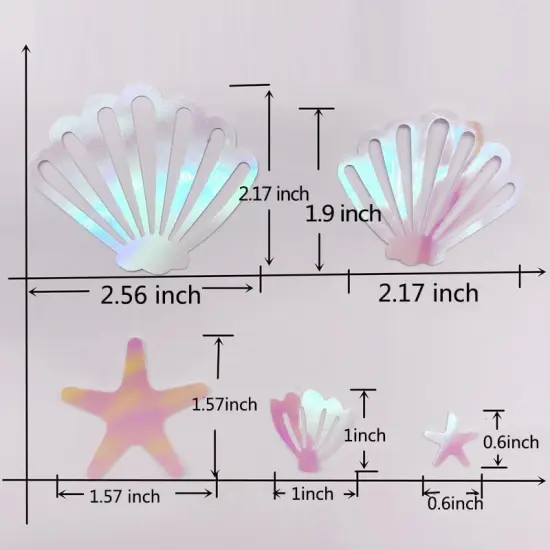 100Pieces Pearl Pink Mermaid Seashell Party Glitter PVC Confetti Seashell Pearls Birthday Decorations Starfish Table Confetti Ocean Party Decorations {2}