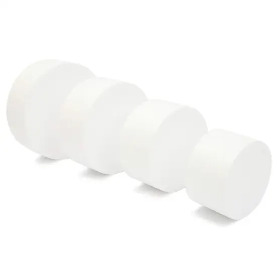 4 Tier Round Foam Cake Dummy Set, 5" 6" 7" 8" Fake Wedding Cake Dummies for Display, Decorating, 12" Tall Dummies (White) {4}