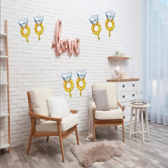 10Pcs Mini Ring Diamond Balloons for Anniversary Engagement and Wedding Party Decoration {4}