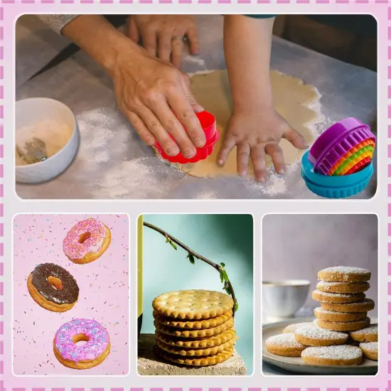 Cookie Cutter Set - 6 PCS Perfect for Baking Unique Flower, Round, and Circle Cookies {5}