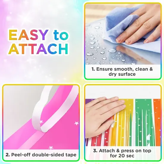 Shimmer Wall Curtain Backdrop (2 Pack, 6.6 x 3.3 ft), Rainbow Streamers Curtain for Birthday Party Decorations, Photo Booths & Theme Parties, Tinsel Foil Fringe Party Supplies by PixiPy {5}