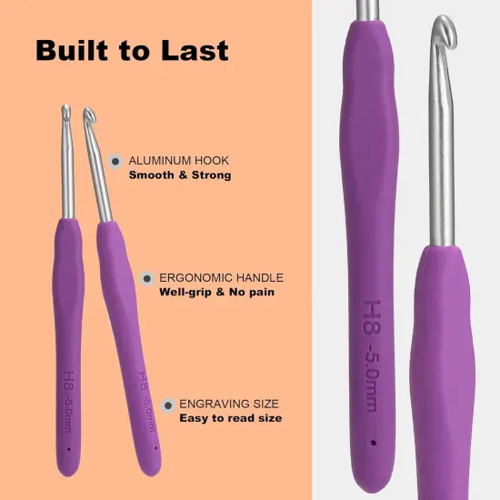 YOJOB 21 Sizes Crochet Hooks Set {4}