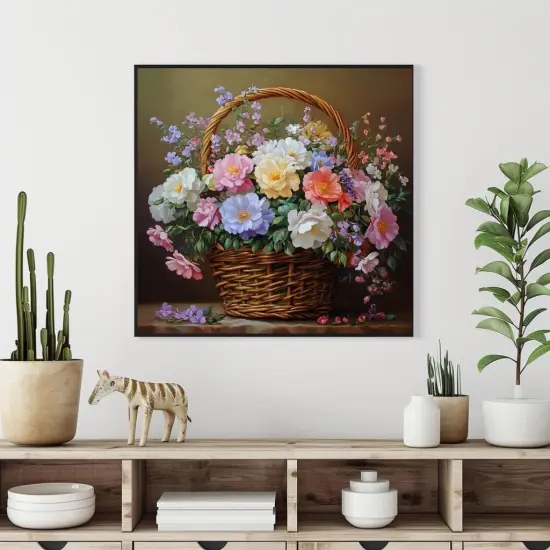 Diamond Painting Kits for Adults Full Drill Round Diamond Art Kits for Beginners for Home Wall Decor 11.8x11.8inch(Flower) {3}