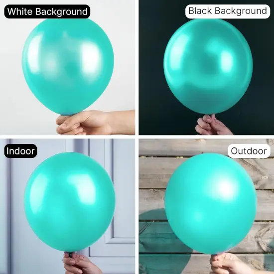 Teal Balloons 50 pcs 12 Inch Pearl Turquoise Aqua Blue Dark Teal Balloons for Graduation Wedding Baby Shower Bridal Shower Gender Reveal Anniversary Birthday Party Decorations Teal-Z13 {2}