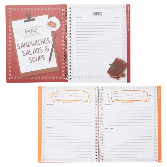 Family Recipe Book To Write In, Spiral Bound DIY Make Your Own Cookbook with 90 Pages (Blank Inside, 6.5 x 8.2 In) Grey {4}