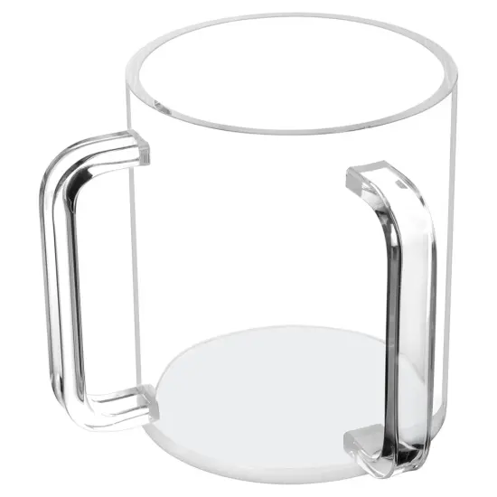 Clear Lucite Wash Cup with White Base {2}