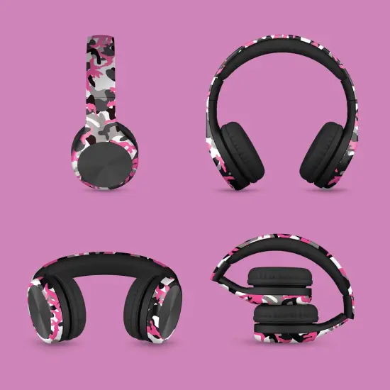 LilGadgets Connect+ Pro Wired Kids Headphones for School with Microphone, Volume Limiting & Noise Reduction Over-Ear Headset with Cord, SharePort Technology & SoftTouch Padding, Pink Camo, Ages 3-14 {6}