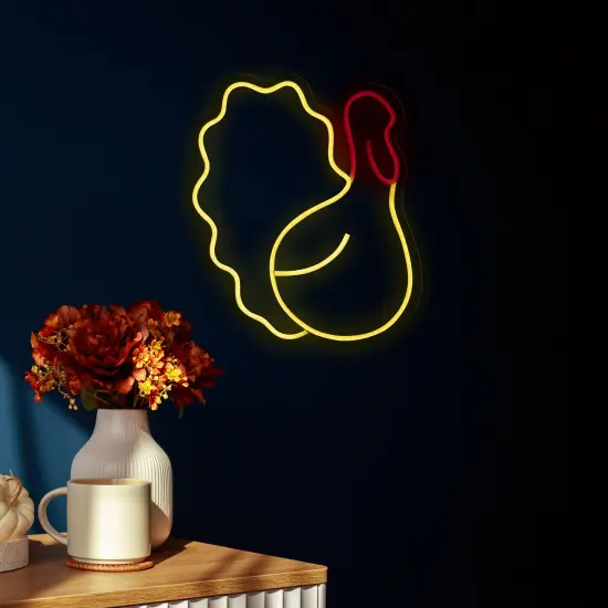Northlight LED Turkey Neon Lighted Thanksgiving Wall or Window Decoration - 15" Yellow {4}