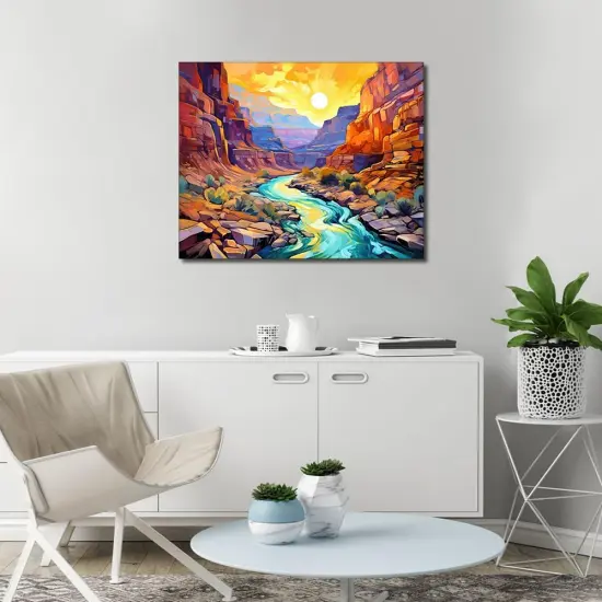 Arizona Landscape Paint by Numbers Canyon View Paint by Numbers Kits Arizona National Park Adults' Paint-by-Number Kits Canvas Painting Kit with Brushes and Pigment {2}