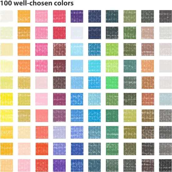 100 Professional Grade Soft Pastels - Artist Chalk Set in Wooden Box - Colored Drawing Art Supplies Kit - Pastel Colors for Painting, Sketching - Vibrant Pigments for Adults, Beginners {2}