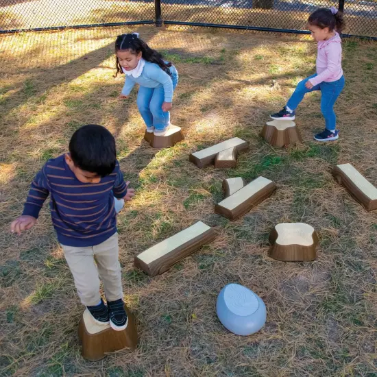 Kaplan Early Learning Company Timber Trail Stepping Logs Set - 16 Pieces {3}