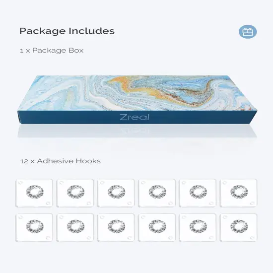 Wall Hooks for Hanging Adhesive Hooks 12-Pack, Acrylic Diamond Hooks Wall Hangers, Decorative Hooks Clear Jewelry Hooks {5}