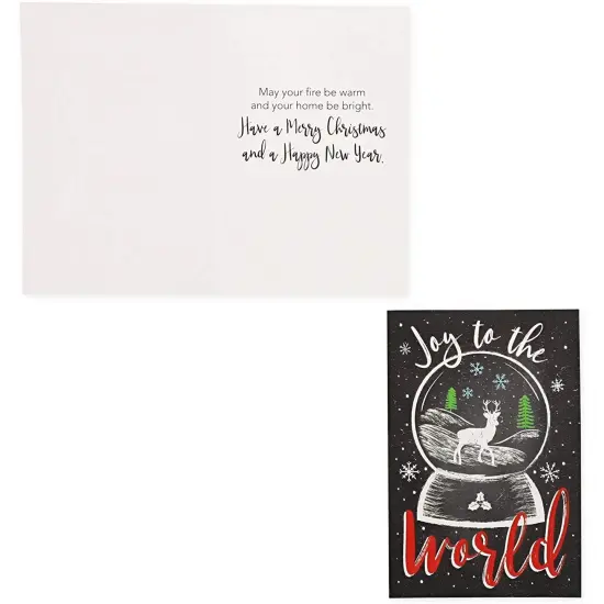 48-Pack Merry Christmas Cards with Envelopes for Sending Holiday Wishes, 4x6 Festive Holiday Greeting Card for Xmas, 6 Chalkboard Designs Black {4}