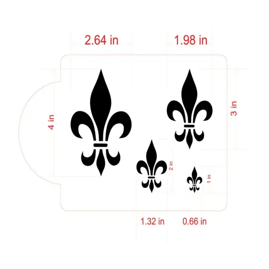 Fleur de Lis Cake Stencil Set: 4 Various Sizes | C153 by Designer Stencils | Stencils for Royal Icing, Airbrush, Dusting Powder | {2}