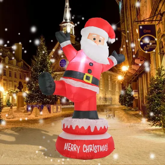 Christmas Inflatable Santa Outdoor Decorations, 5FT Rotating Blow Up Santa Claus Yard Inflatable with Build in LEDs for Christmas Yard Indoor Outdoor Garden Lawn Winter Decorations {4}