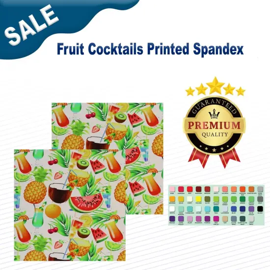 Fruit Cocktails Printed Spandex Fabric {1}