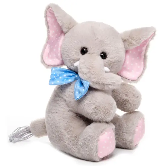 Bearington Dotty Daisy The Stuffed Elephant, 10 Inch Elephant Stuffed Animal, Easter Stuffed Animal Pink {1}