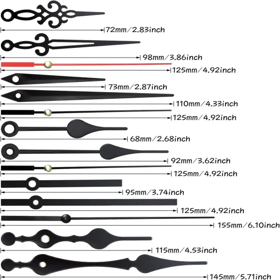 Clock Movement Mechanism with 5 Different Pairs of Hands Clock Repair Parts Replacement {3}
