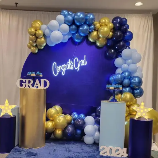 Blue Balloon Arch Kit, 134pcs Navy Blue and Gold Balloons Garland Arch Kit with Different Size for Birthday, Baby Shower, Graduation Party Decorations Supplies {5}