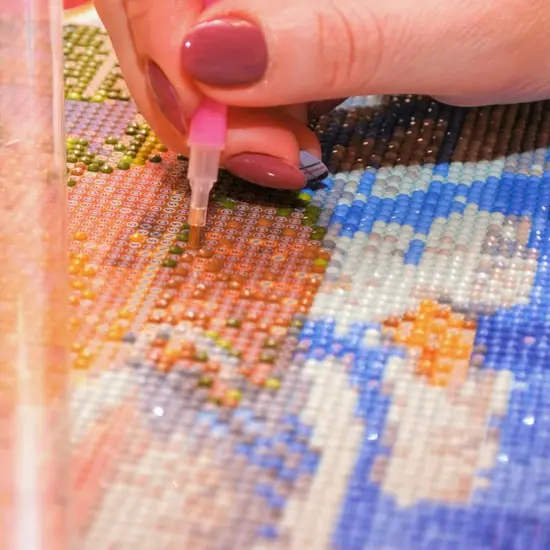 50 pcs Diamond Art Paintings, Diamond Art Tools, for 5D Diamond Art Paintings, Including Red Rubber Block, Diamond Bag, Label Sticker, Drill Pen, Tweezers, Corrector, Plastic Tray {3}