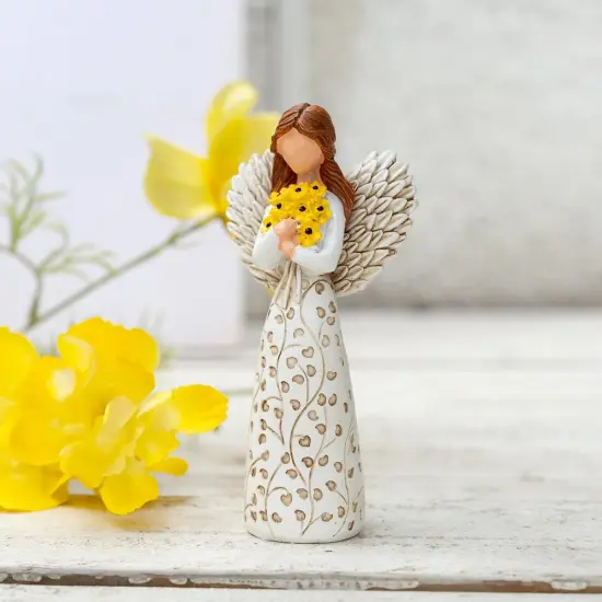 Hand-Painted Angel with Sunflower & Tree of Life Design {2}