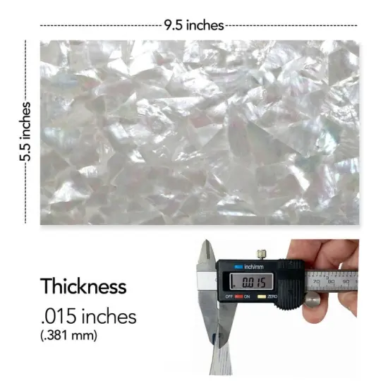 Shell Veneer, 5.5 x 9.5 inches | WMOP, BMOP, Abalone | Includes 3M Adhesive Sheet for Application, Great for Inlay Projects Natural Moasic WMOP {2}