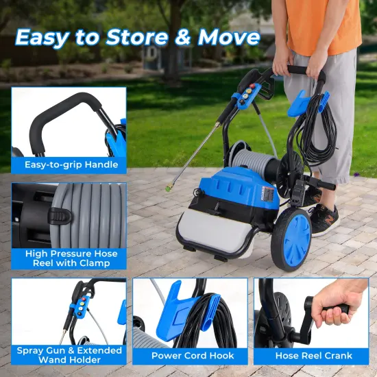 Blue 2300 PSI Electric Pressure Washer with 5 Quick Connect Nozzles and Portable Handle {4}