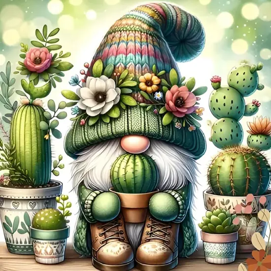 Gnome Diamond Art Kits for Adults,Diamond Art Painting Kits, DIY 5D Diamond Art for Adults, Diamond Painting Kits, Full Drill Gem Art Kits for Decoration Home Wall 14X14 Inch {1}