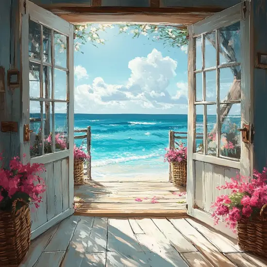 DIY Scenery Paint by Numbers Kit for Adults on Canvas,Landscape Beach Digital Oil Painting Kit for Adults Beginner,Easy Scenery Acrylic Paint by Number Kits for Holiday Gifts 16X20 Inch. {1}