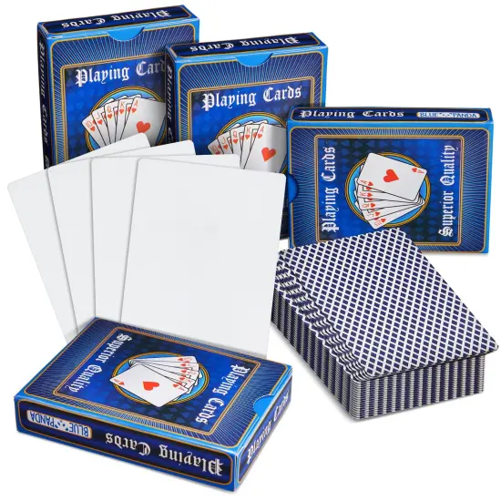 224 Pack Blank Custom Cards for DIY Game Cards, Checkered Diamond Backing (4 Decks, 3 x 4 In) White {1}