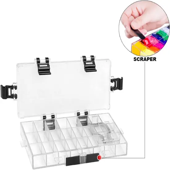 Paint Storage Palette Box 24 Wells Airtight Stay Wet for Watercolor, Gouache, Acrylic and Oil Paint {2}