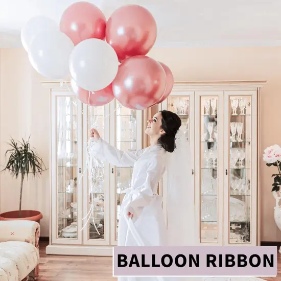 White Curling Ribbon 1/5 Inch Balloon String Ribbon Thin Ribbon for Art Crafts Gift Wrapping {5}