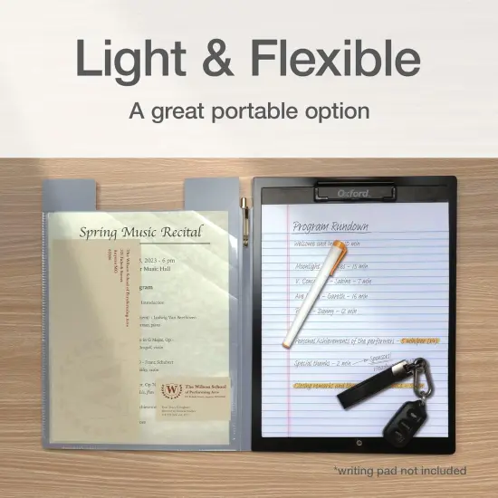 Clipboard Folio, Clipboard with Storage, 4 Pockets, Penholder, 2 Pack, 2 Color Combos (Gray/Black, Blue/Black), Great Nursing Clipboard (82177),2 Pack {5}