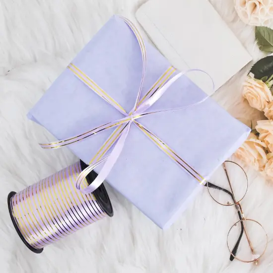 Curling Ribbon-Light Purple Gold Balloon Curling Ribbons-250 Yards Balloon String for DIY Decor Gift Wrapping Ribbons and Bows for Christmas New Year Birthday Gifts Graduation Supplies {4}