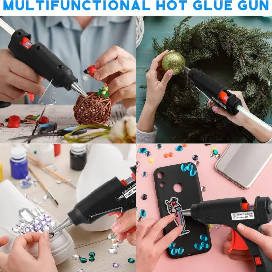 12 Pieces Mini Hot Glue Gun Crafts Hot Melt Guns Fast Preheating and Easy Squeeze Trigger for School DIY Arts Class Projects Office Home Quick Repairs (Black) {5}
