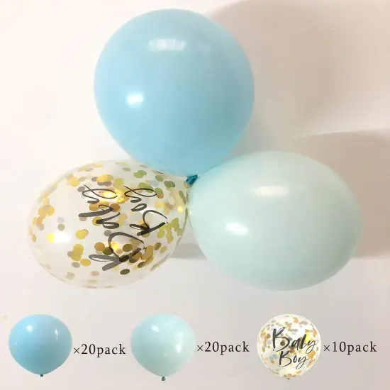 12inch Blue Baby Shower Balloons for Boy TSOTU Party Decorations (Baby Blue) {2}