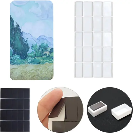 Empty Watercolor Palette, 20 Wells with Magnetic Strips and Lightweight, Metal Watercolor Palette, Paint Holder, Paint Palette, Paint Tray Palettes {4}