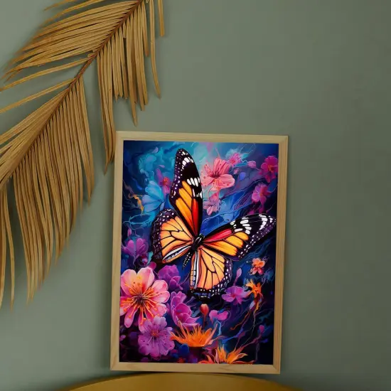 DIY Easy Butterfly Paint by Numbers Kit for Adults, Flowers Paint by Number Kits on Canvas for Beginners,Acrylic Painting Kits for Home Wall Decor 16 X 20 Inch. {4}