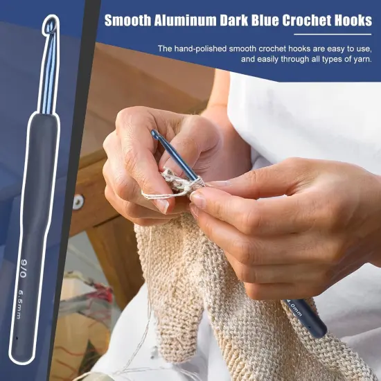Coopay Dark Blue Crochet Hooks {5}