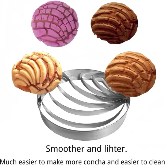 Concha Cutter Mexican Bread Mold - Conchas Stamp 4.1IN,Marranitos Cookie Cutter,Cookie Cutter Mexican Kitchen Accessories,Marcador De Conchas De Pan Mexicano {3}