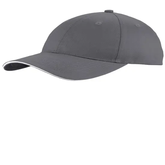Port & Company&reg; Unstructured Sandwich Bill Cap Black/ White {5}