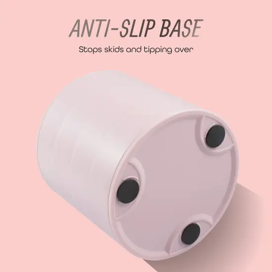 Zodaca 4 Layer Jewelry Storage Organizer, 360 degree Rotating Tiered Jewelry Trinket Tray, Small Plastic Ring Bracelet Earring Holder for Women, Pink {5}