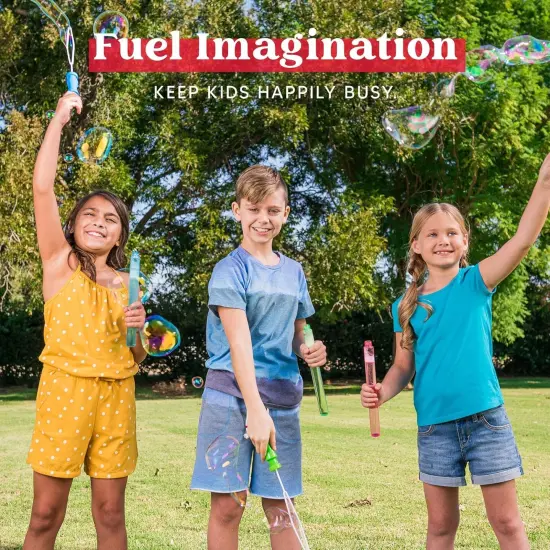 14.6&rsquo;&rsquo; Big Bubble Wands for Kids, 1 Dozen Bubble Wand Bulk with Refill Solution for Summer Toy Party {3}