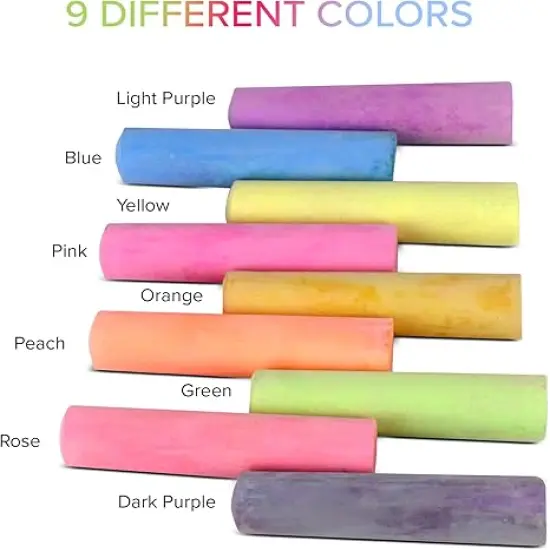 Non Toxic Sidewalk Chalk Bucket (24 Count) - Washable Colored Chalk Bulk Set for Kids and Toddlers Outdoor Games {2}