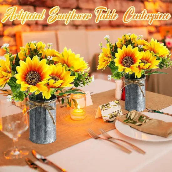 24 Sets Summer Sunflowers Artificial Flowers Tables Centerpieces {5}