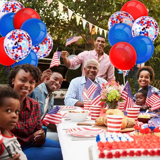 80 Piece Red Blue and White Balloon Kit Independence Day Confetti Latex Balloons 12 Inch for 4th July Event Party Arch Decorations Supplies {2}