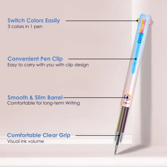 6Pack Multicolor Pens,0.5mm 3-in-1 Multicolor Gel Ink Pen,18 Colors Retractable Gel Ink Pens for Office, School Supplies {4}