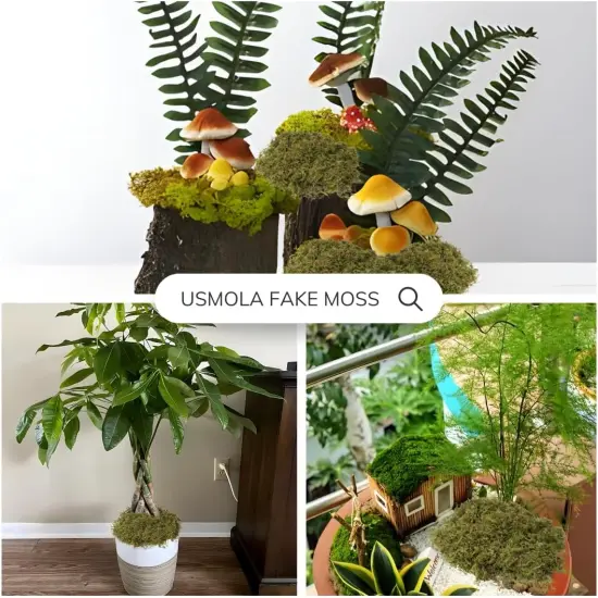 Fake Green Moss for Potted Plants, 4OZ Artificial Moss for DIY Crafts, Faux Moss for Table Centerpieces Fairy Garden Decor {3}
