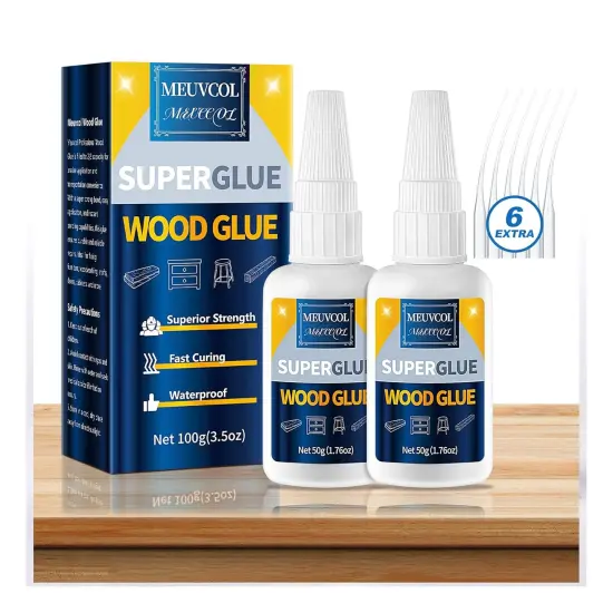 Wood Glue,Extra Strong Wood Glue for Woodworking,100g Fast Drying Super Glue for Wood,Clear Wood Glue for Furniture Heavy Duty,Furniture Glue for Garden, Crafts, DIY, Balsa,Interior & Outdoor {1}