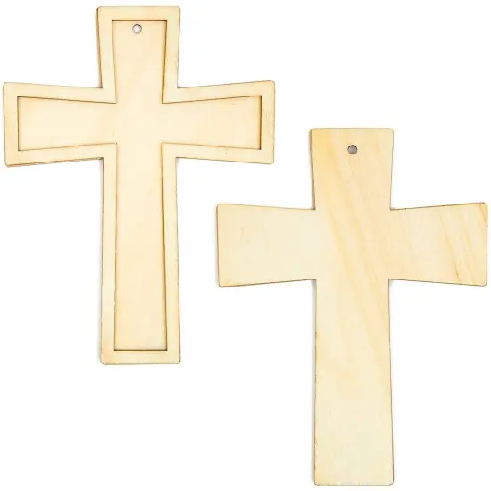 Bright Creations 12 Pack Unfinished Wooden Cross with Jute String, Small Wooden Crosses for Crafts, DIY Cross for Religious Events, Baptism, and Easter Decorations (3.8 x 5 In) Brown {6}
